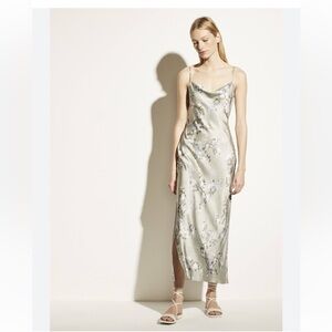 NWT Vince Hazy Blossom Cowl Neck Floral Slip Dress Size 14